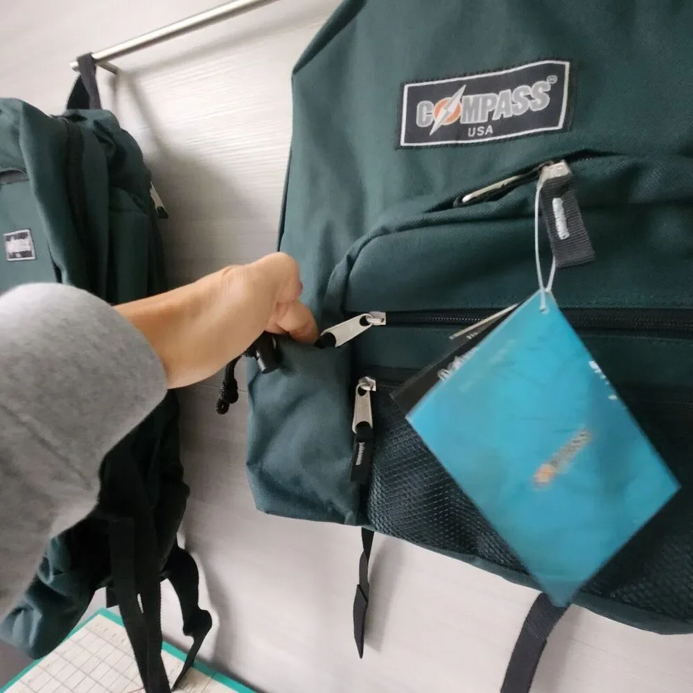 Compass 2 in 1 Outdoor Products Backpack Green Hiking Polyester Bag NWT New